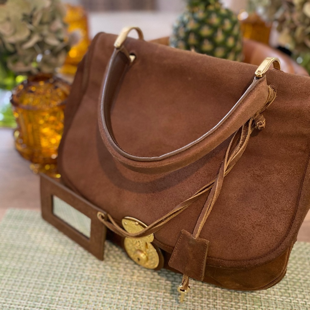Balenciaga Suede Saddle Bag